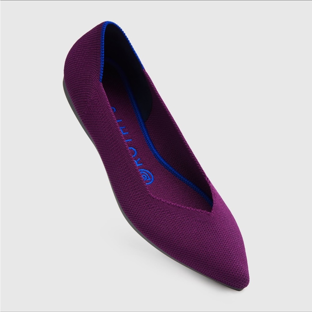 *No Insoles Rothys The Point Stretch Knit Orchid Ballet Flats 7.5 Retired Sporty - Picture 14 of 15